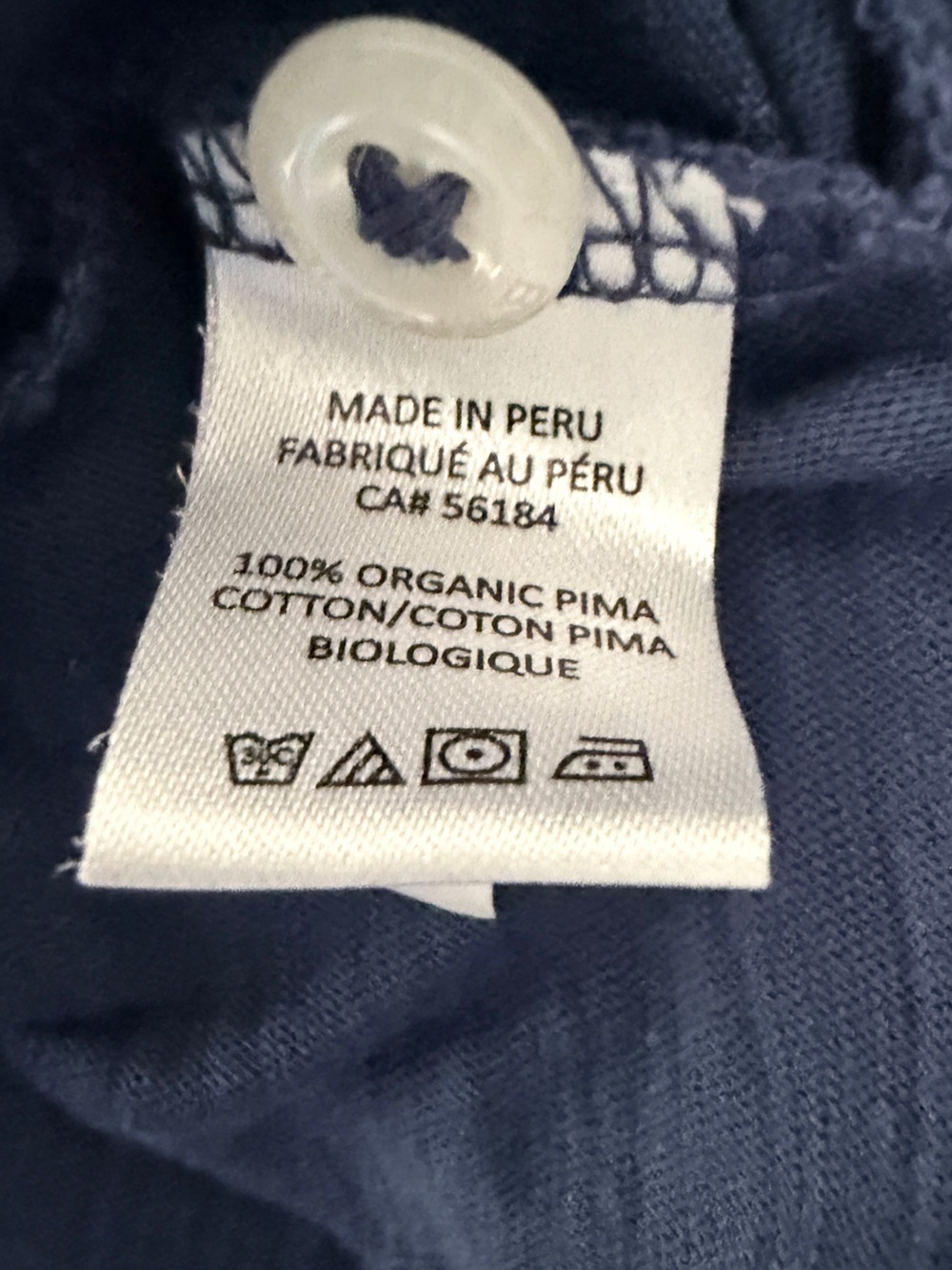 B.Draddy Men’s M Navy Slub Organic Pima Cotton Polo Shirt Chest Pocket Peru - Picture 9 of 10